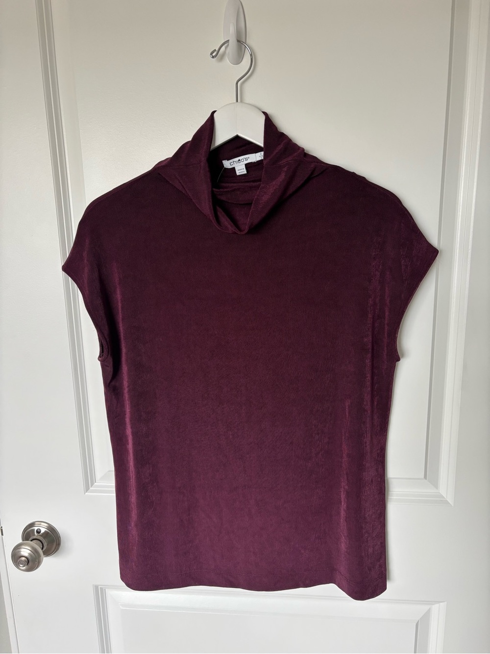 Chico's Deep Plum Cap-Sleeve Tunic